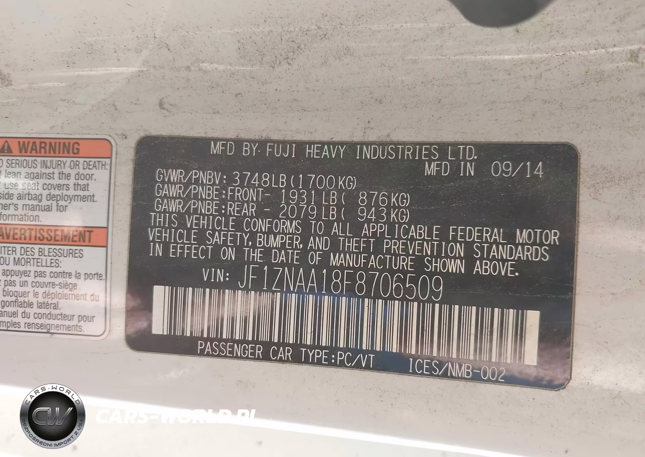 2015 Scion Fr-S VIN:JF1ZNAA18F8706509 - 9