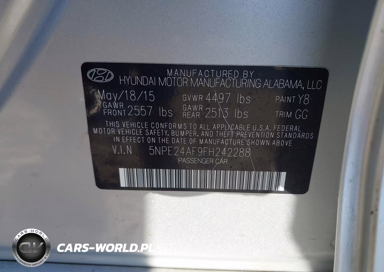 2015 Hyundai Sonata Se VIN:5NPE24AF9FH242288 - 9