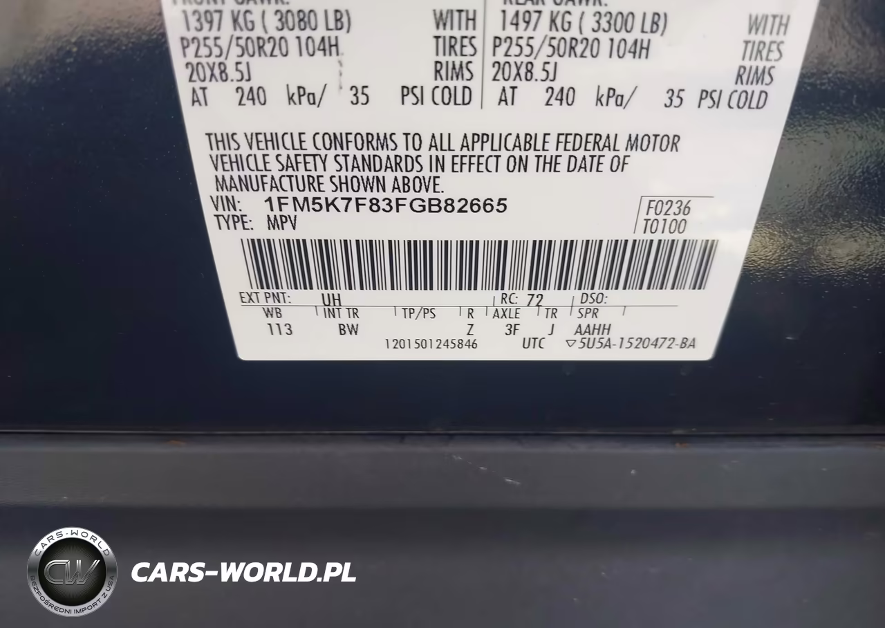 2015 Ford Explorer Limited VIN:1FM5K7F83FGB82665 - 9