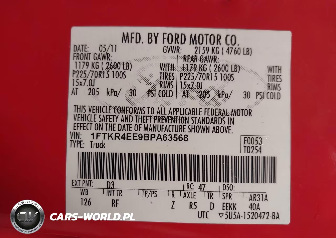 2011 Ford Ranger Xlt VIN:1FTKR4EE9BPA63568 - 9