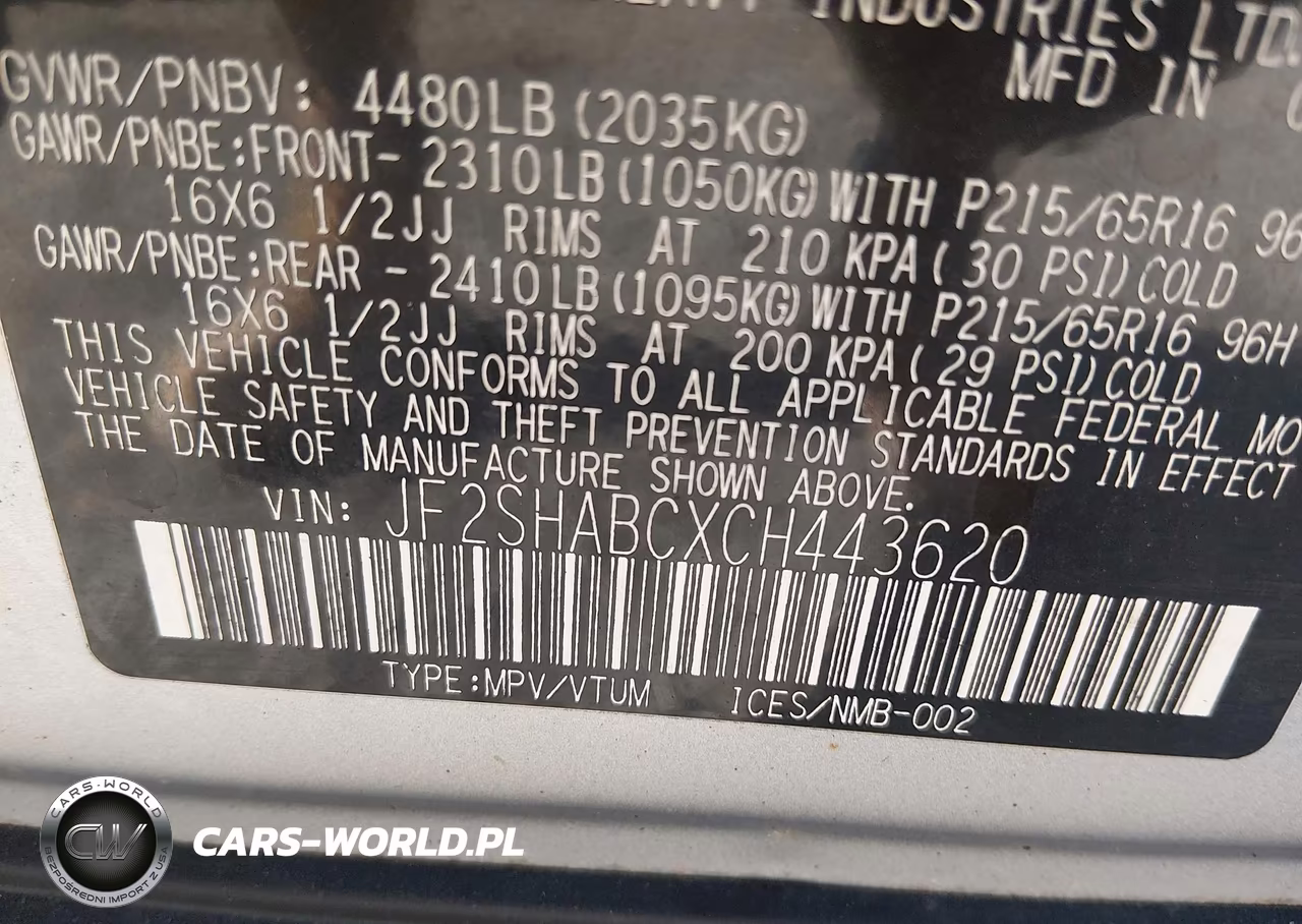 2012 Subaru Forester 2.5X VIN:JF2SHABCXCH443620 - 9