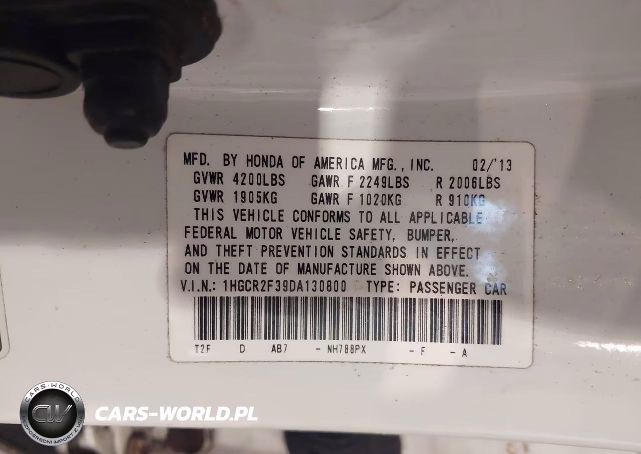 2013 Honda Accord Lx VIN:1HGCR2F39DA130800 - 9
