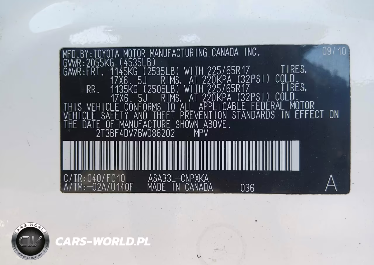 2011 Toyota Rav4 VIN:2T3BF4DV7BW086202 - 9