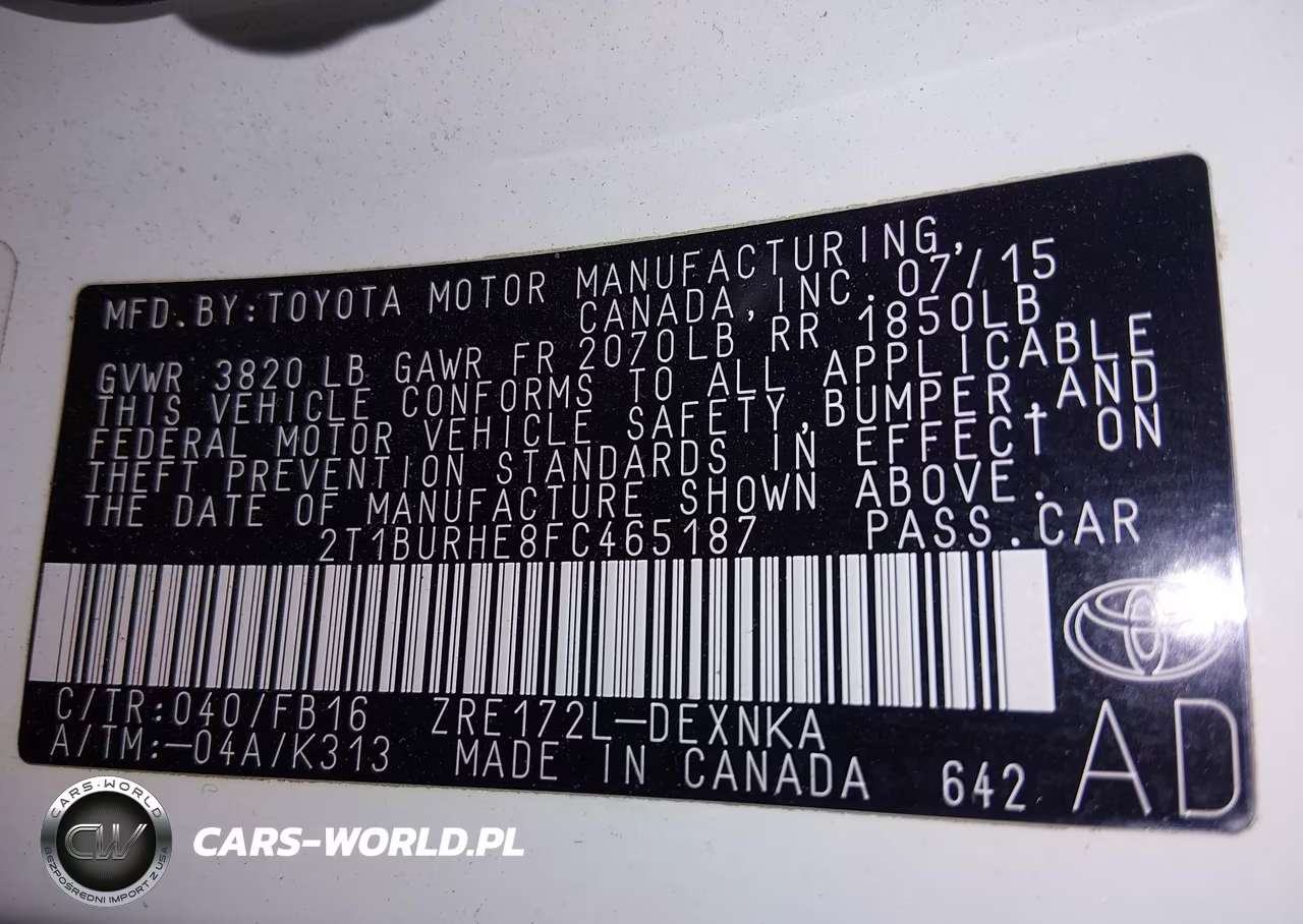 2015 Toyota Corolla Le VIN:2T1BURHE8FC465187 - 9
