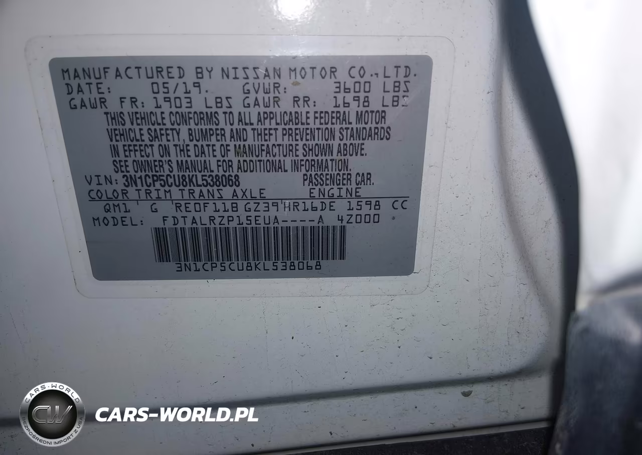 2019 Nissan Kicks S VIN:3N1CP5CU8KL538068 - 9