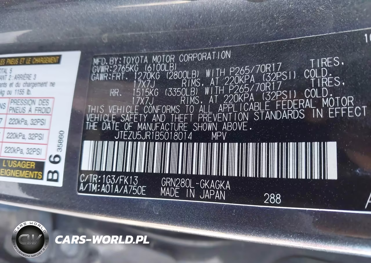 2011 Toyota 4Runner Sr5 V6 VIN:JTEZU5JR1B5018014 - 9