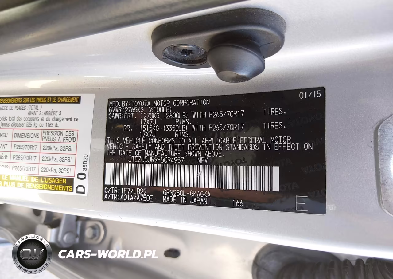 2015 Toyota 4Runner Sr5 Premium VIN:JTEZU5JR9F5094957 - 9