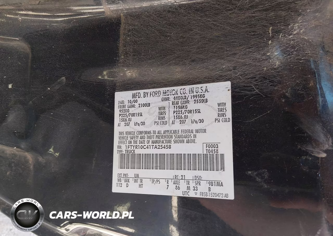 2001 Ford Ranger Xl-Xlt VIN:1FTYR10C41TA25458 - 9