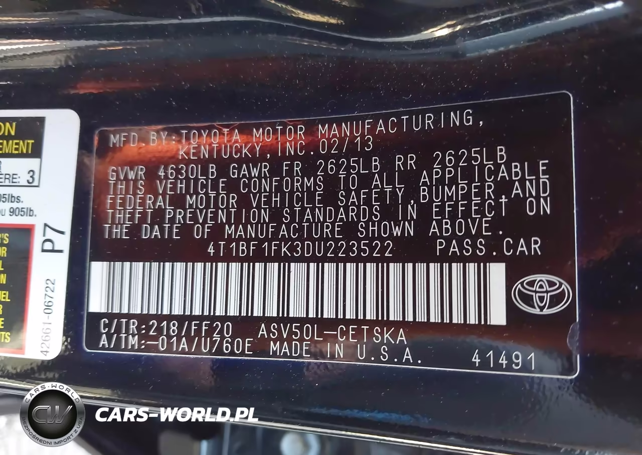 2013 Toyota Camry Se VIN:4T1BF1FK3DU223522 - 9