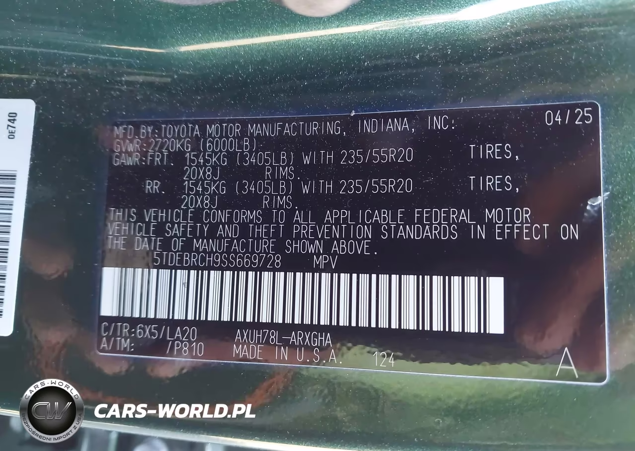 2025 Toyota Highlander Hybrid Platinum VIN:5TDEBRCH9SS669728 - 9