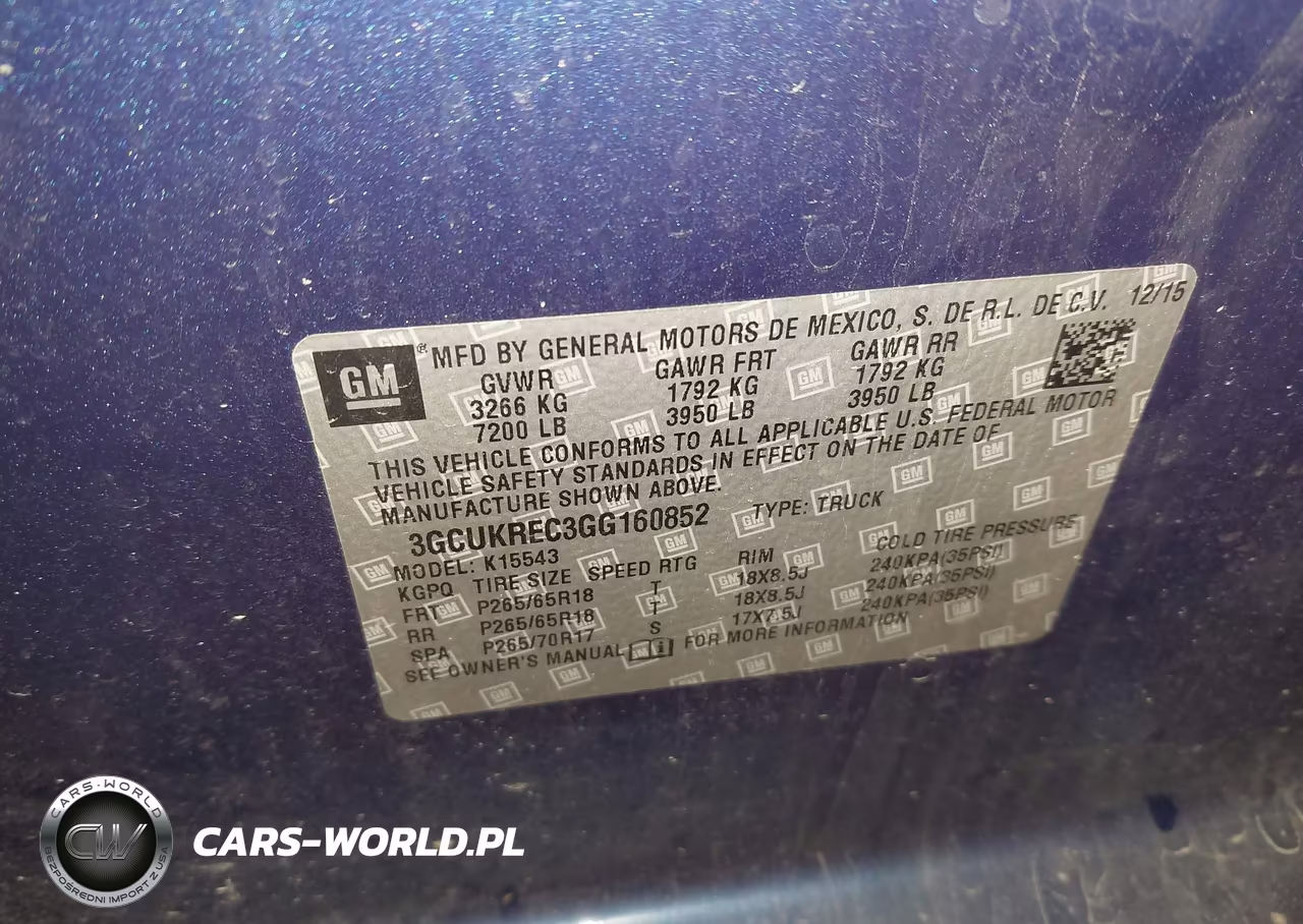 2016 Chevrolet Silverado 1500 2Lt VIN:3GCUKREC3GG160852 - 9