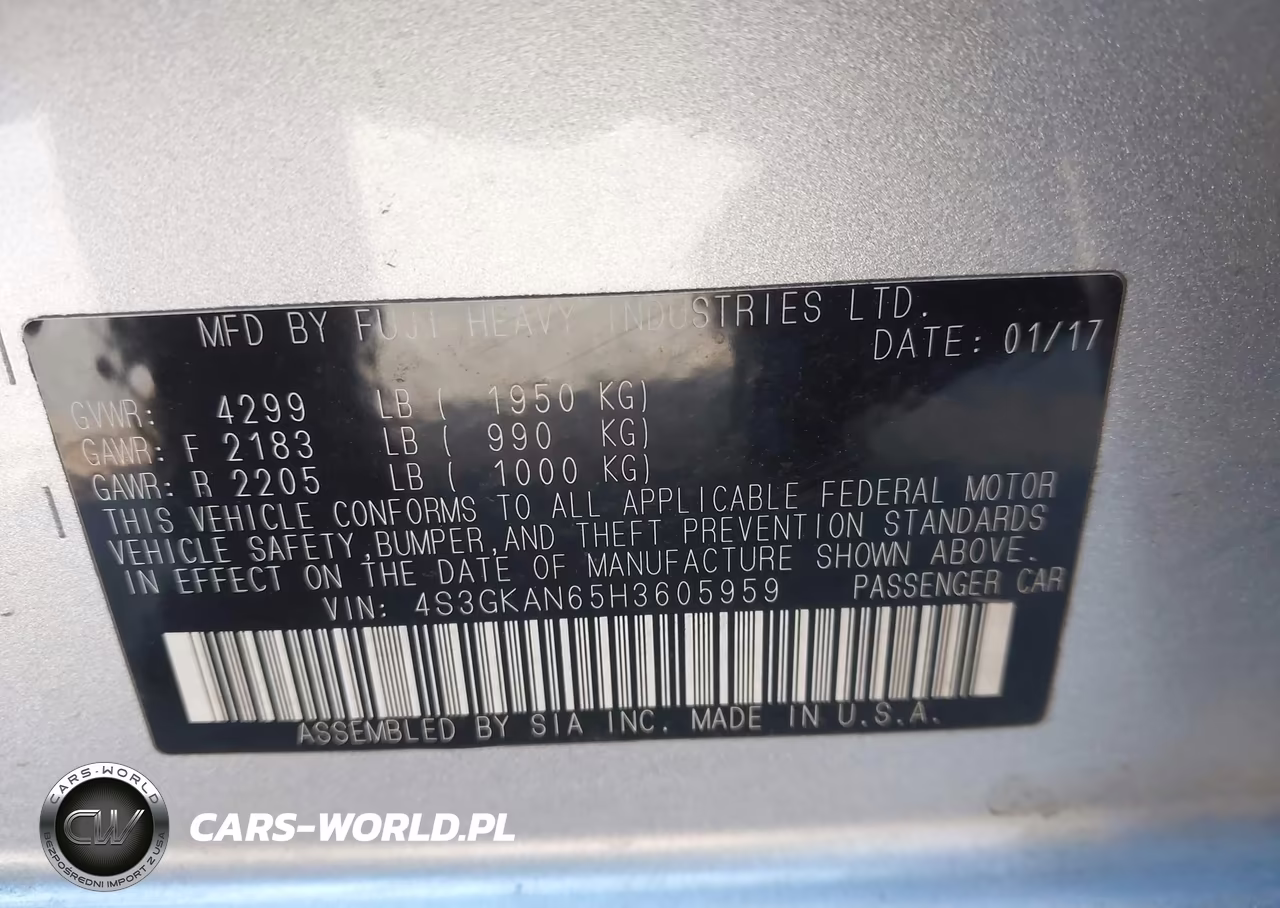 2017 Subaru Impreza 2.0I Limited VIN:4S3GKAN65H3605959 - 9