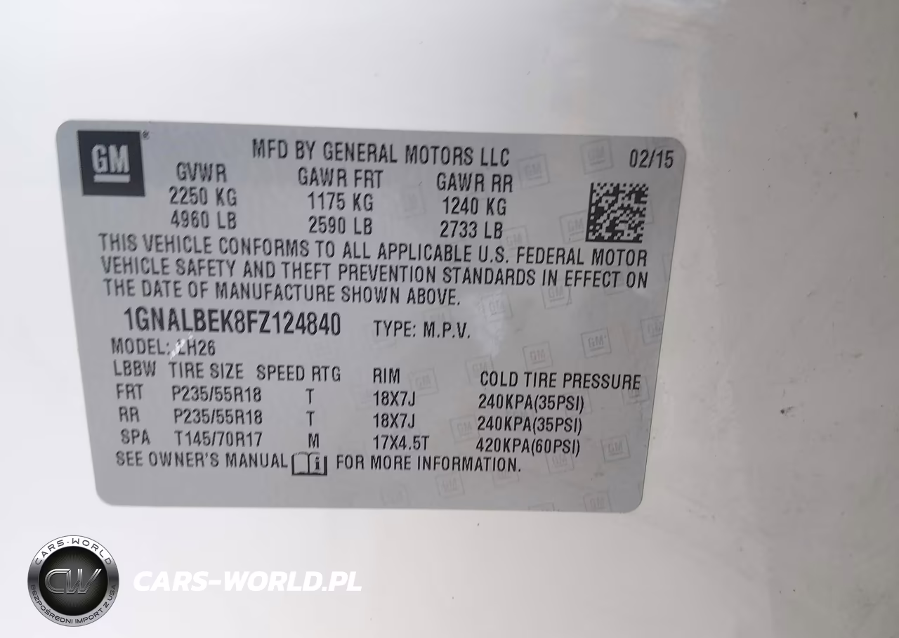2015 Chevrolet Equinox Lt VIN:1GNALBEK8FZ124840 - 9