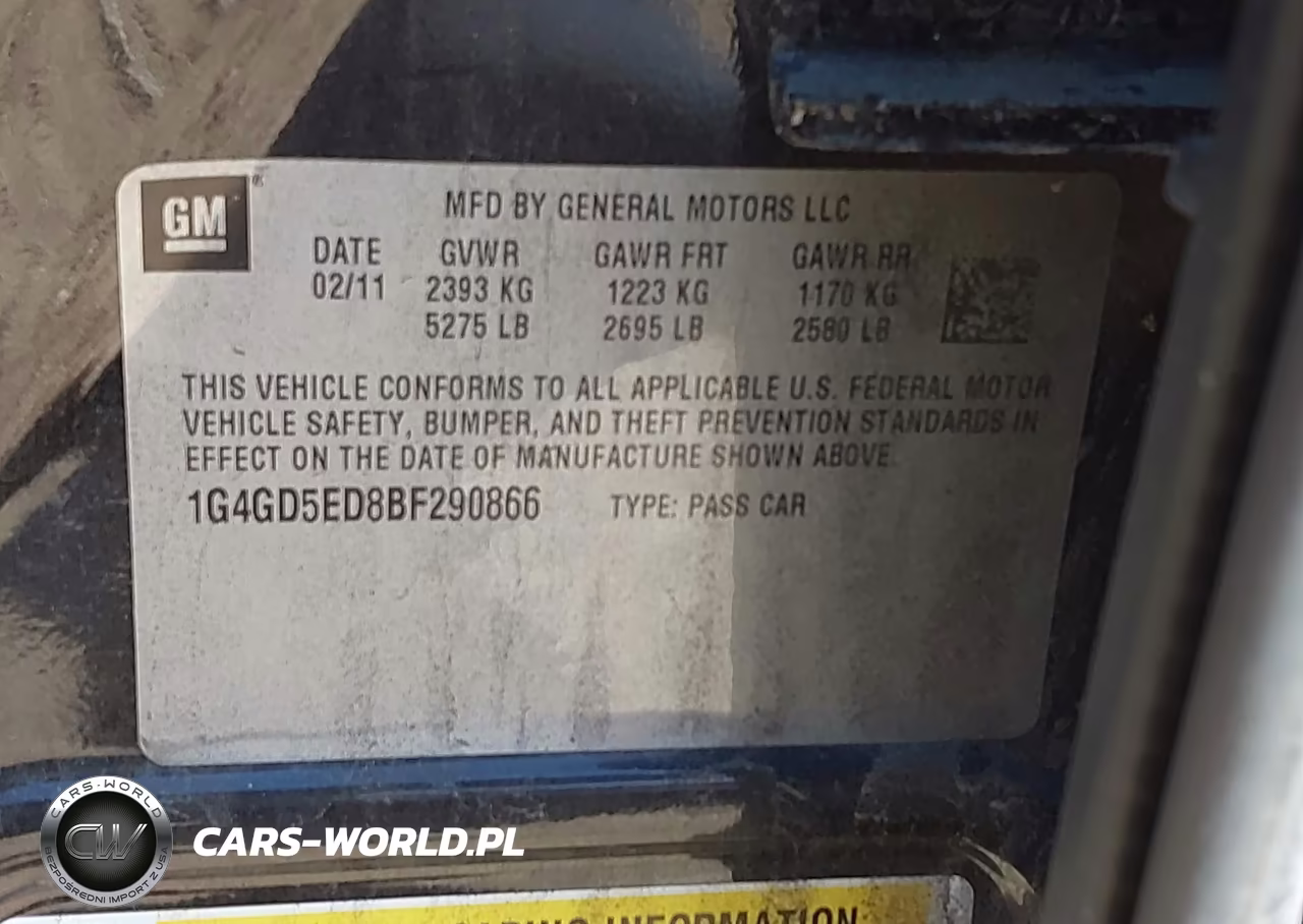 2011 Buick Lacrosse Cxl VIN:1G4GD5ED8BF290866 - 9