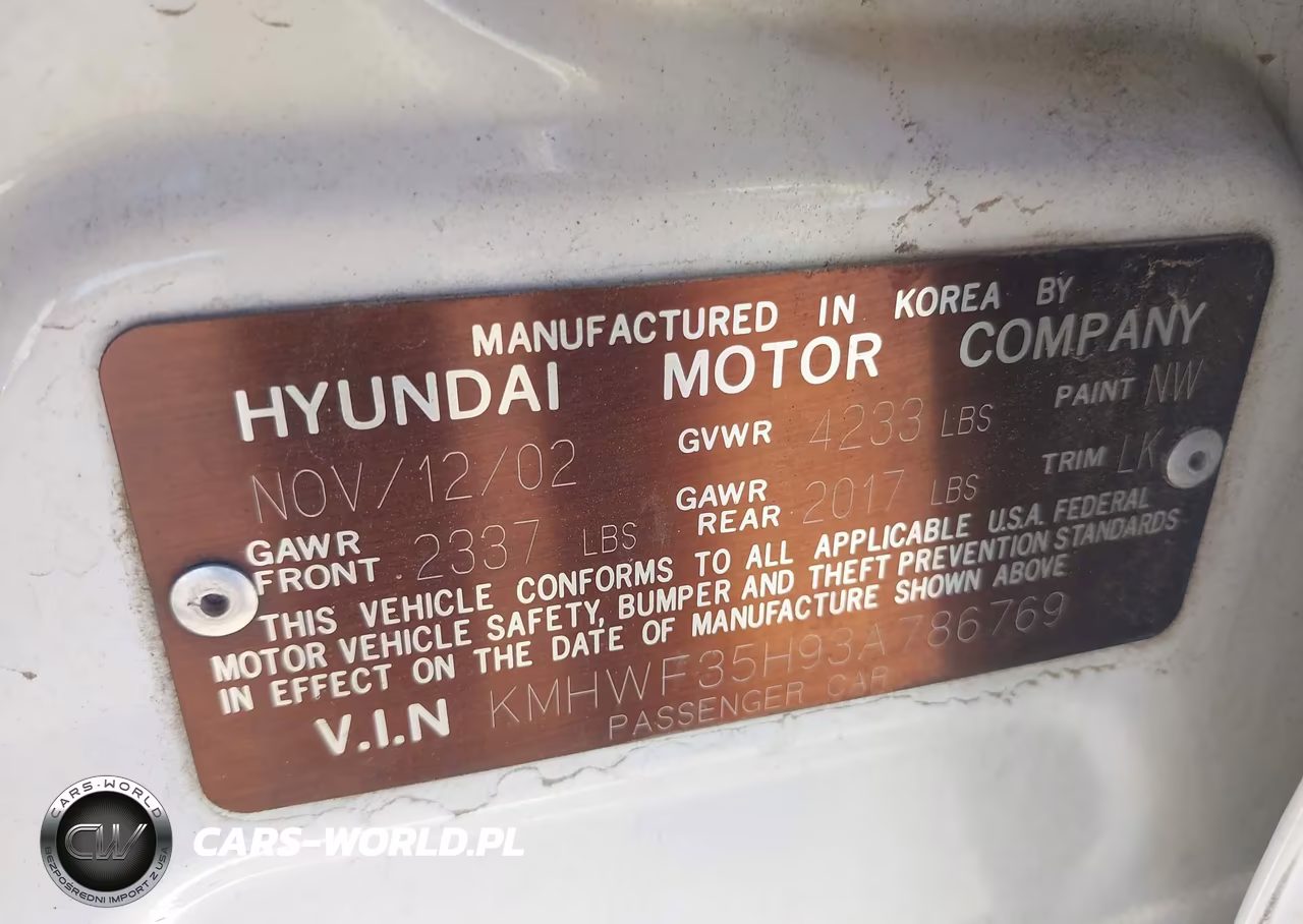 2003 Hyundai Sonata Gls-Lx VIN:KMHWF35H93A786769 - 9