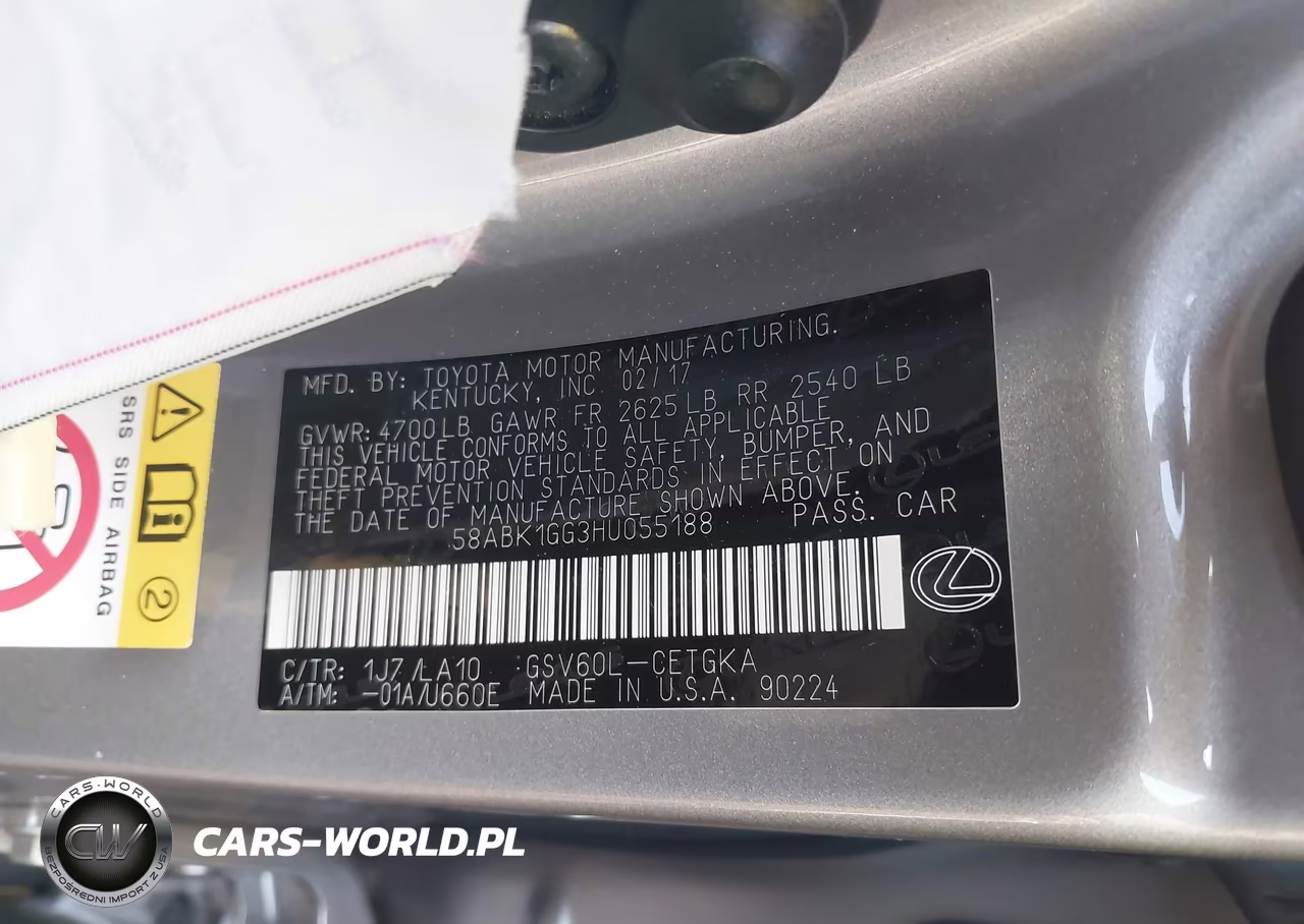 2017 Lexus Es 350 VIN:58ABK1GG3HU055188 - 9
