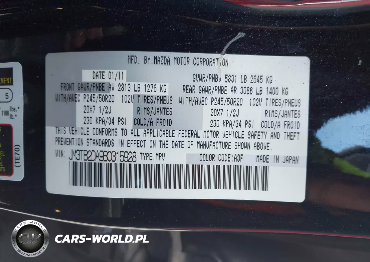 2011 Mazda Cx-9 Grand Touring VIN:JM3TB2DA9B0315928 - 9