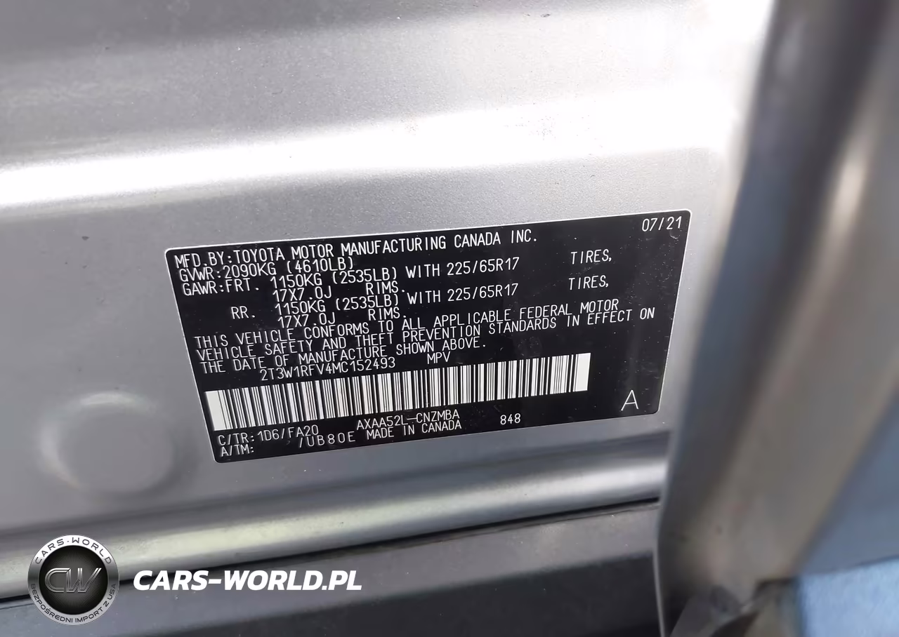2021 Toyota Rav4 Xle VIN:2T3W1RFV4MC152493 - 9