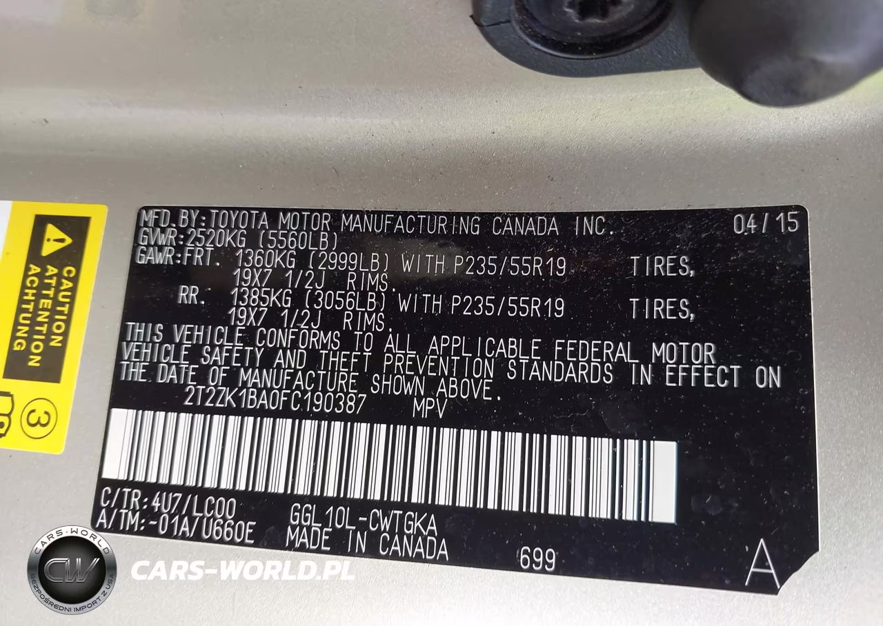 2015 Lexus Rx 350 VIN:2T2ZK1BA0FC190387 - 9