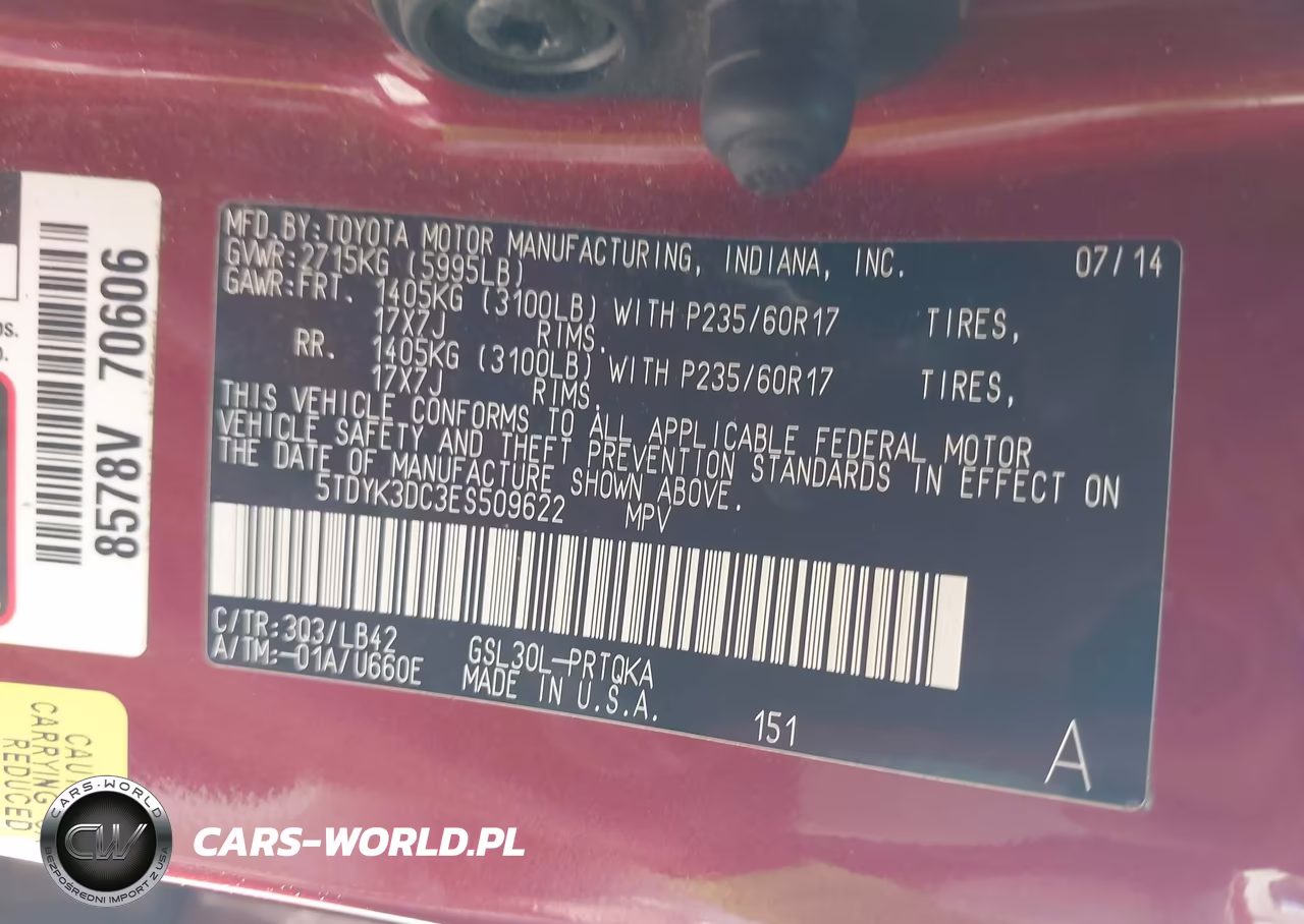 2014 Toyota Sienna Xle V6 8 Passenger VIN:5TDYK3DC3ES509622 - 9
