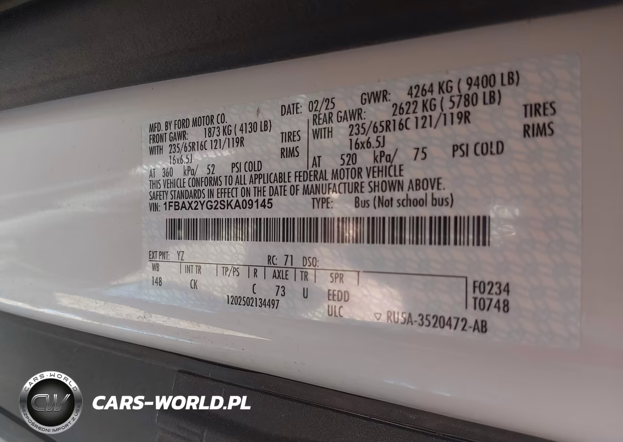 2025 Ford Transit-350 Passenger Van Xlt VIN:1FBAX2YG2SKA09145 - 8