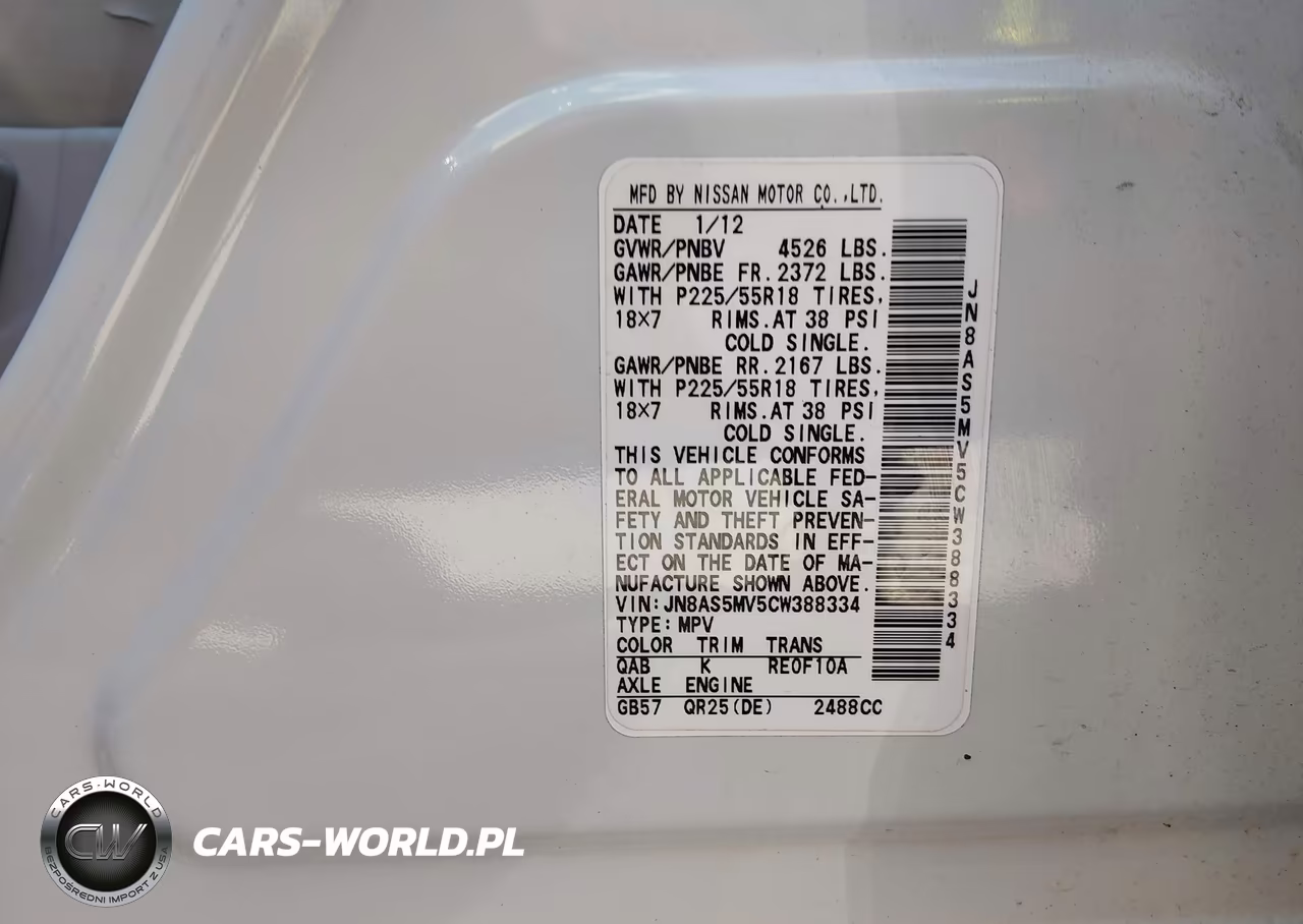 2012 Nissan Rogue Sv W-Sl Pkg VIN:JN8AS5MV5CW388334 - 9