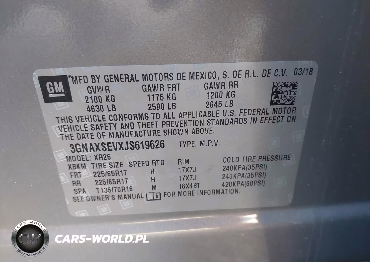 2018 Chevrolet Equinox Lt VIN:3GNAXSEVXJS619626 - 9