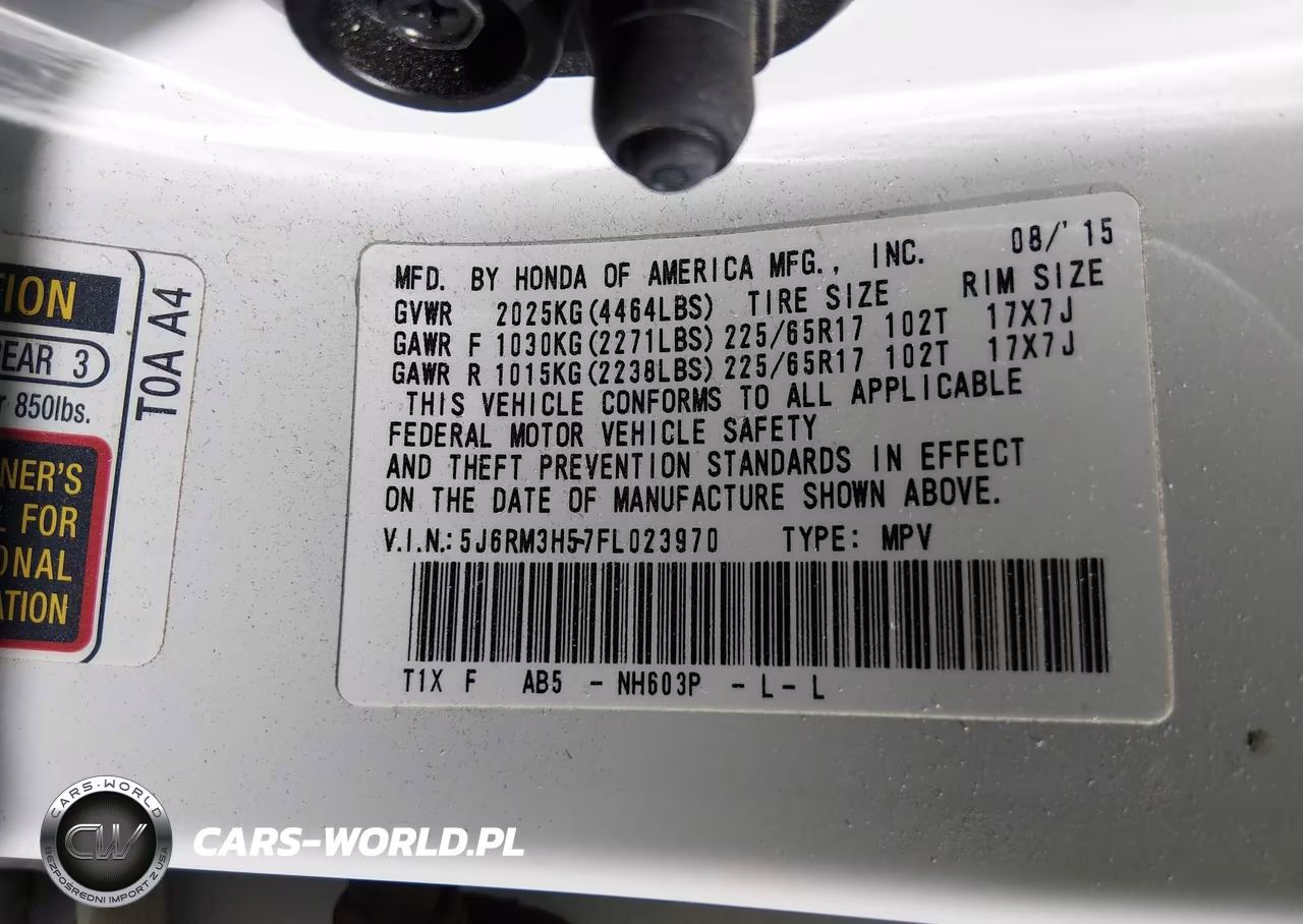 2015 Honda Cr-V Ex VIN:5J6RM3H57FL023970 - 9