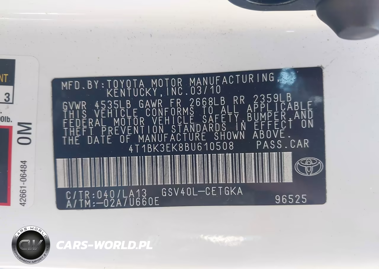 2011 Toyota Camry Xle V6 VIN:4T1BK3EK8BU610508 - 17