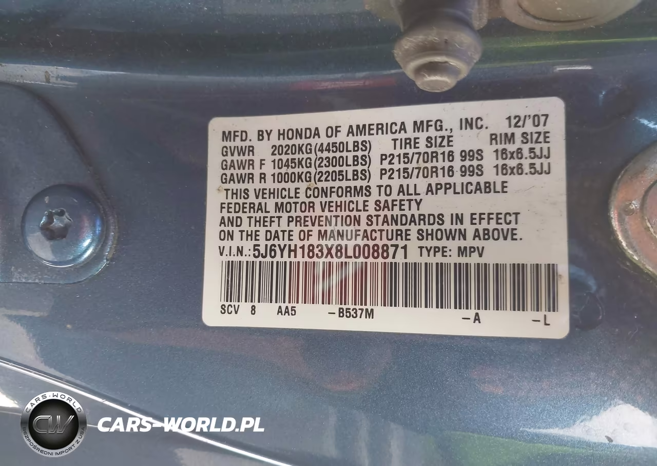2008 Honda Element Lx VIN:5J6YH183X8L008871 - 9