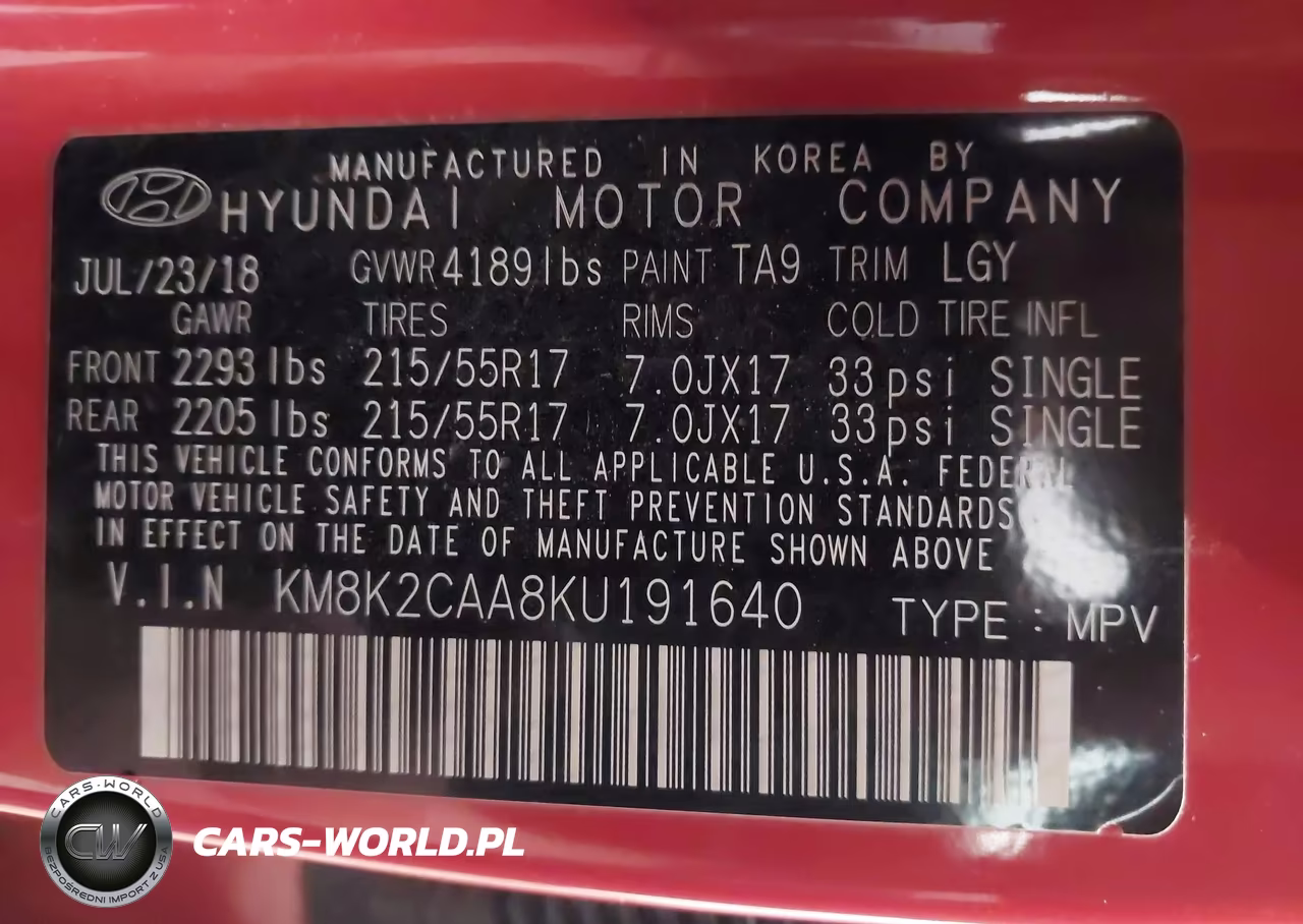 2019 Hyundai Kona Sel VIN:KM8K2CAA8KU191640 - 9