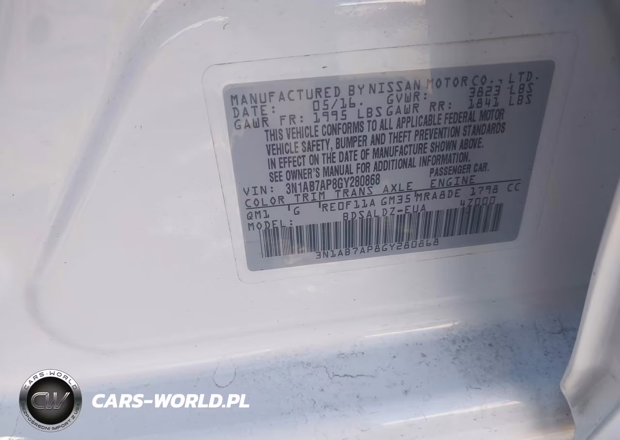 2016 Nissan Sentra Fe+ S-S-Sl-Sr-Sv VIN:3N1AB7AP8GY280868 - 9