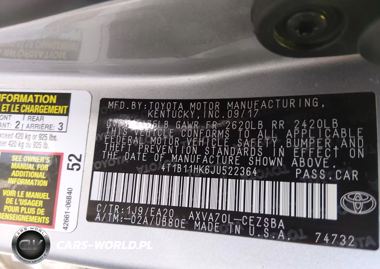 2018 Toyota Camry Se VIN:4T1B11HK6JU522364 - 9