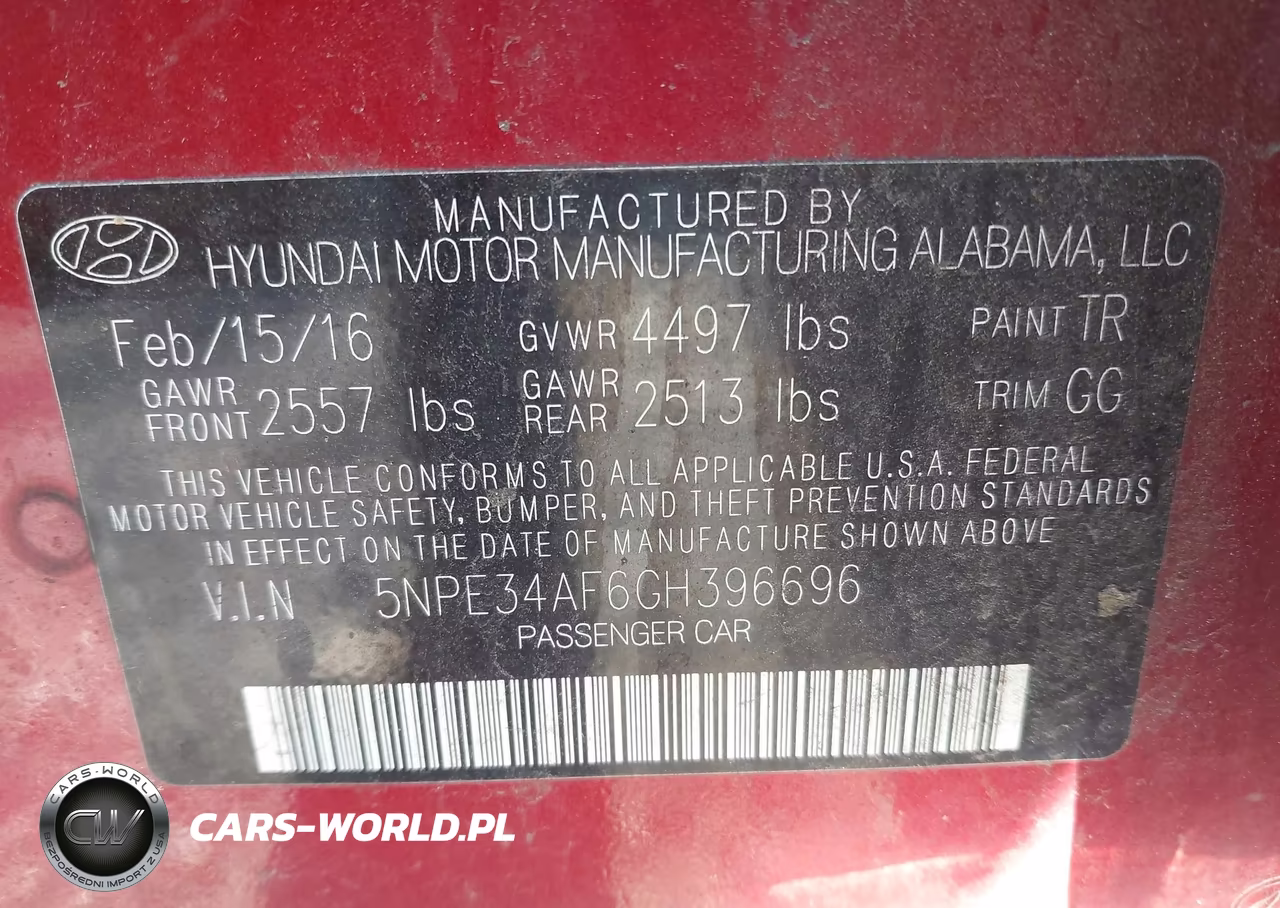 2016 Hyundai Sonata Sport VIN:5NPE34AF6GH396696 - 9