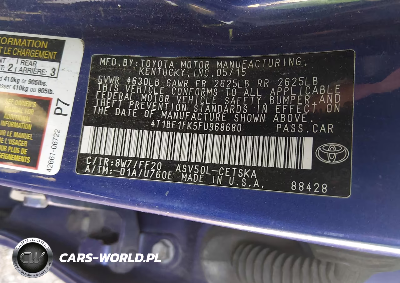 2015 Toyota Camry Se VIN:4T1BF1FK5FU968680 - 9