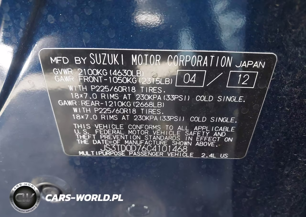 2012 Suzuki Grand Vitara Limited VIN:JS3TD0D76C4101468 - 9