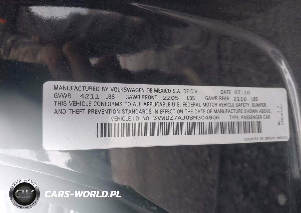 2011 Volkswagen Jetta 2.5L Se VIN:3VWDZ7AJ0BM304806 - 9