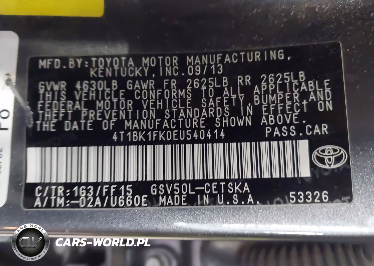 2014 Toyota Camry Se V6 VIN:4T1BK1FK0EU540414 - 9
