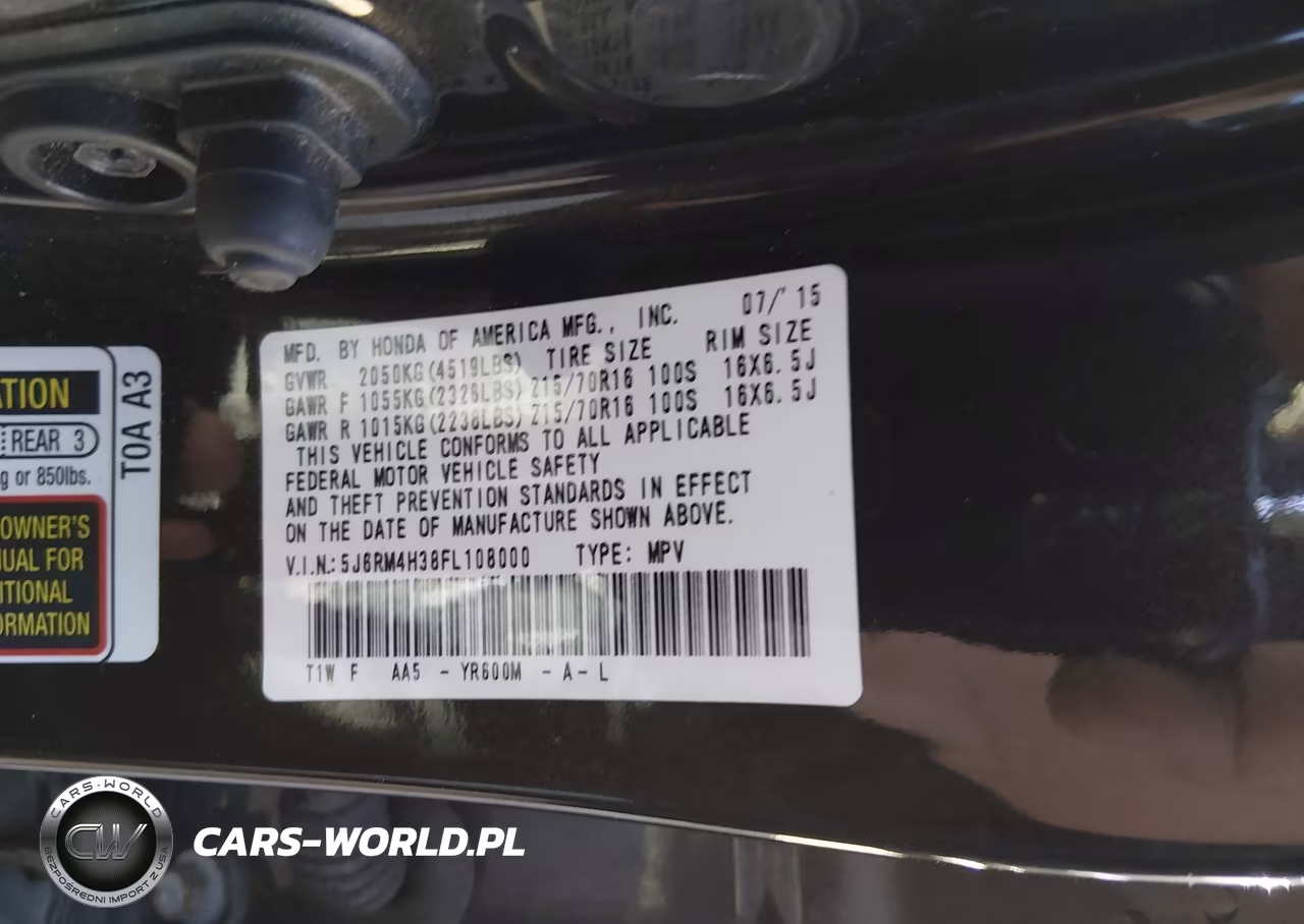 2015 Honda Cr-V Lx VIN:5J6RM4H38FL108000 - 9