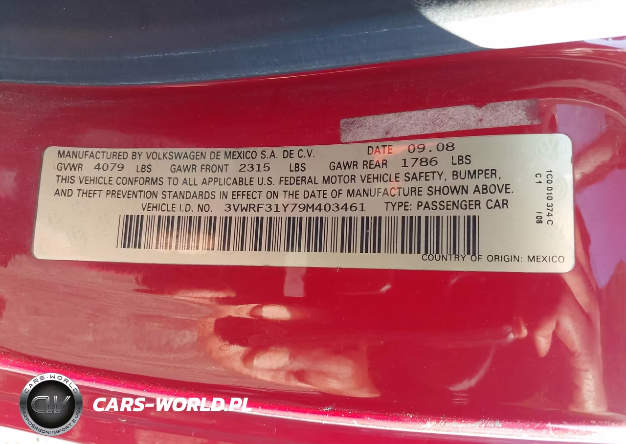 2009 Volkswagen New Beetle 2.5L VIN:3VWRF31Y79M403461 - 9