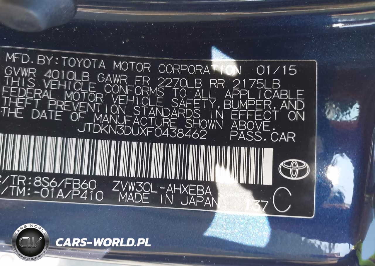 2015 Toyota Prius Three VIN:JTDKN3DUXF0438462 - 9