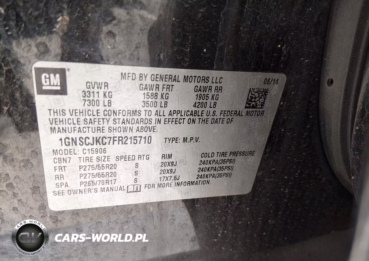 2015 Chevrolet Suburban 1500 Lt VIN:1GNSCJKC7FR215710 - 9