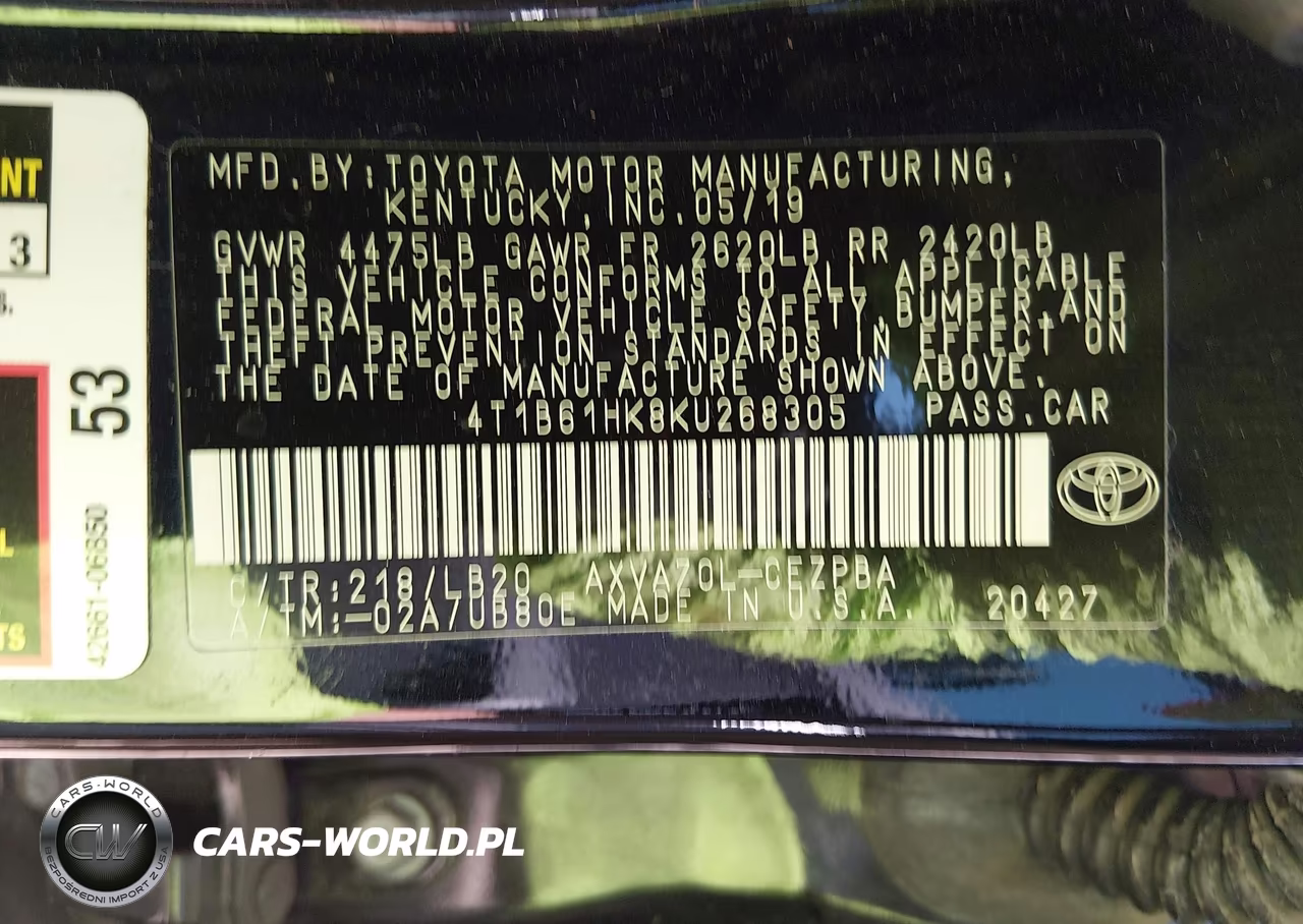 2019 Toyota Camry Xse VIN:4T1B61HK8KU268305 - 9