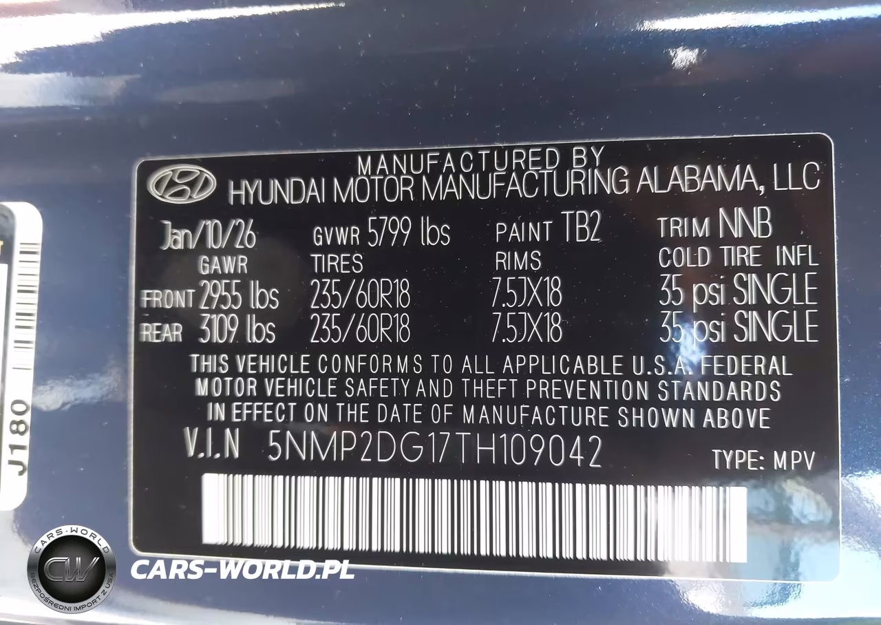 2026 Hyundai Santa Fe Hybrid Sel VIN:5NMP2DG17TH109042 - 9