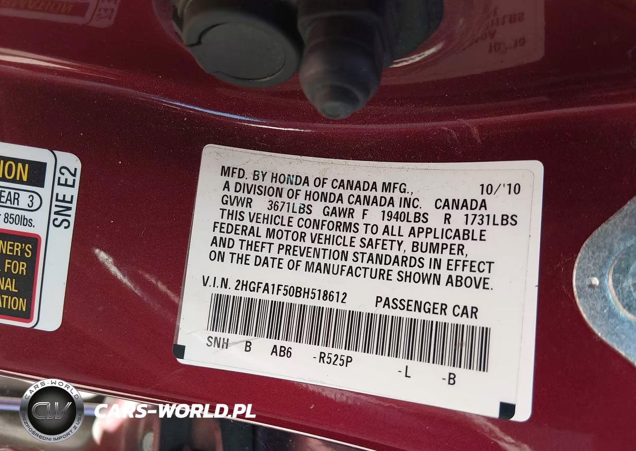 2011 Honda Civic Lx VIN:2HGFA1F50BH518612 - 9