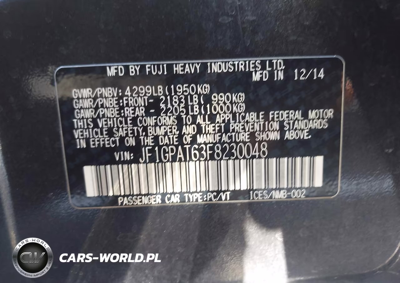 2015 Subaru Impreza 2.0I Sport Premium VIN:JF1GPAT63F8230048 - 9
