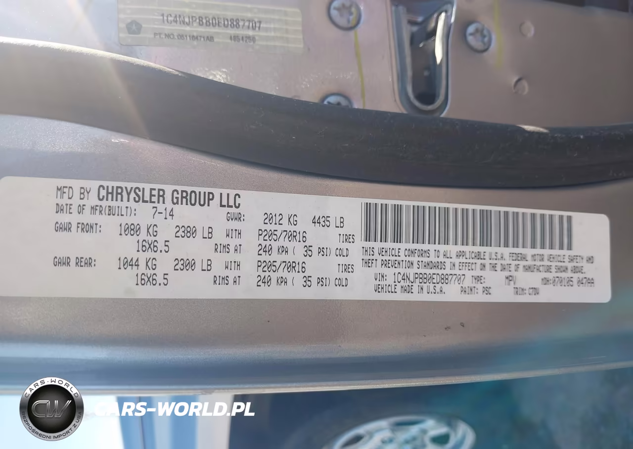 2014 Jeep Patriot Sport VIN:1C4NJPBB0ED887707 - 9