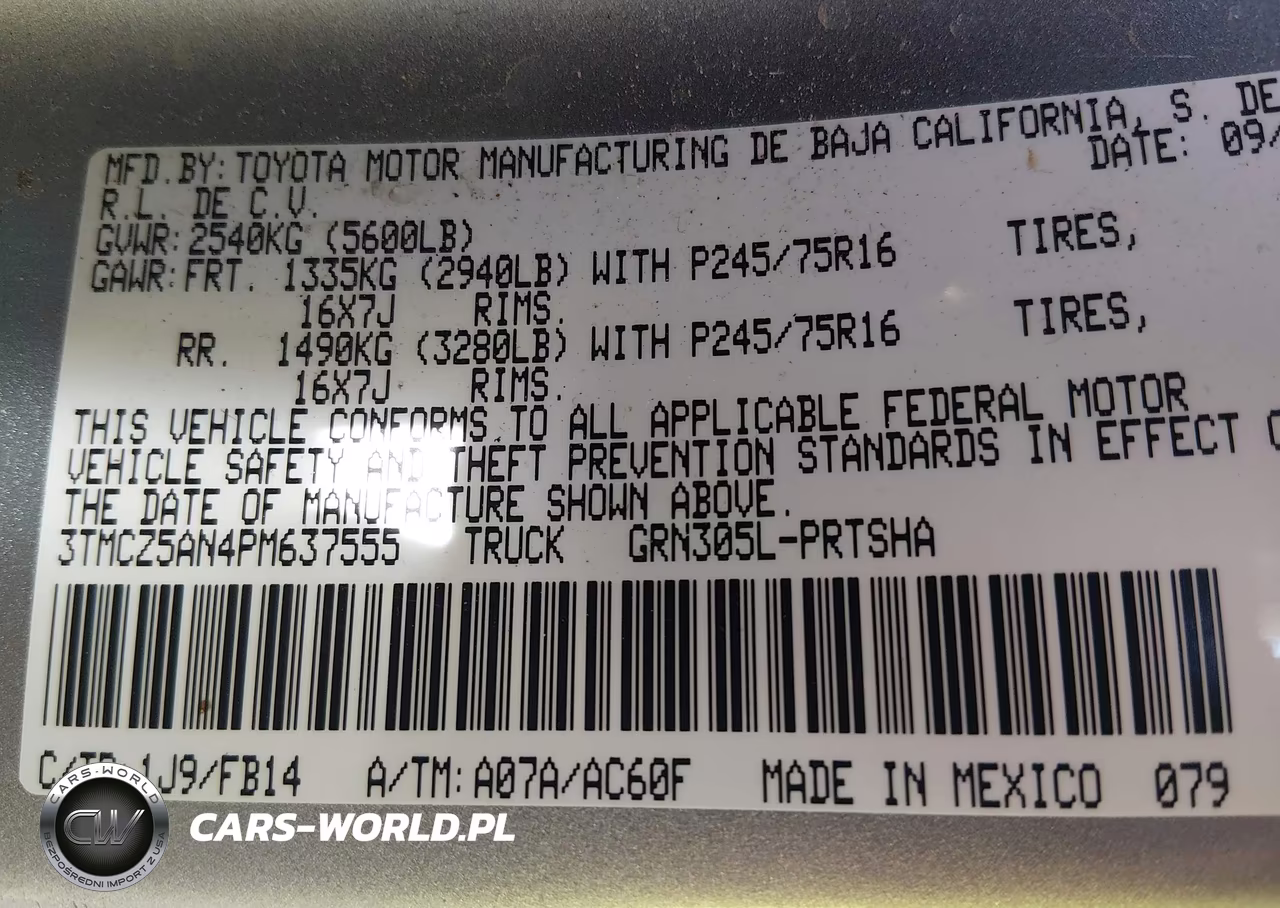 2023 Toyota Tacoma Sr V6 VIN:3TMCZ5AN4PM637555 - 9
