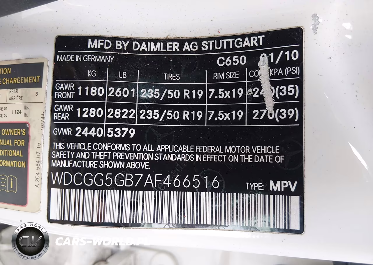 2010 Mercedes-Benz Glk 350 VIN:WDCGG5GB7AF466516 - 9