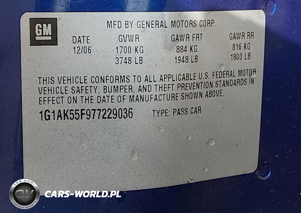 2007 Chevrolet Cobalt Ls VIN:1G1AK55F977229036 - 9